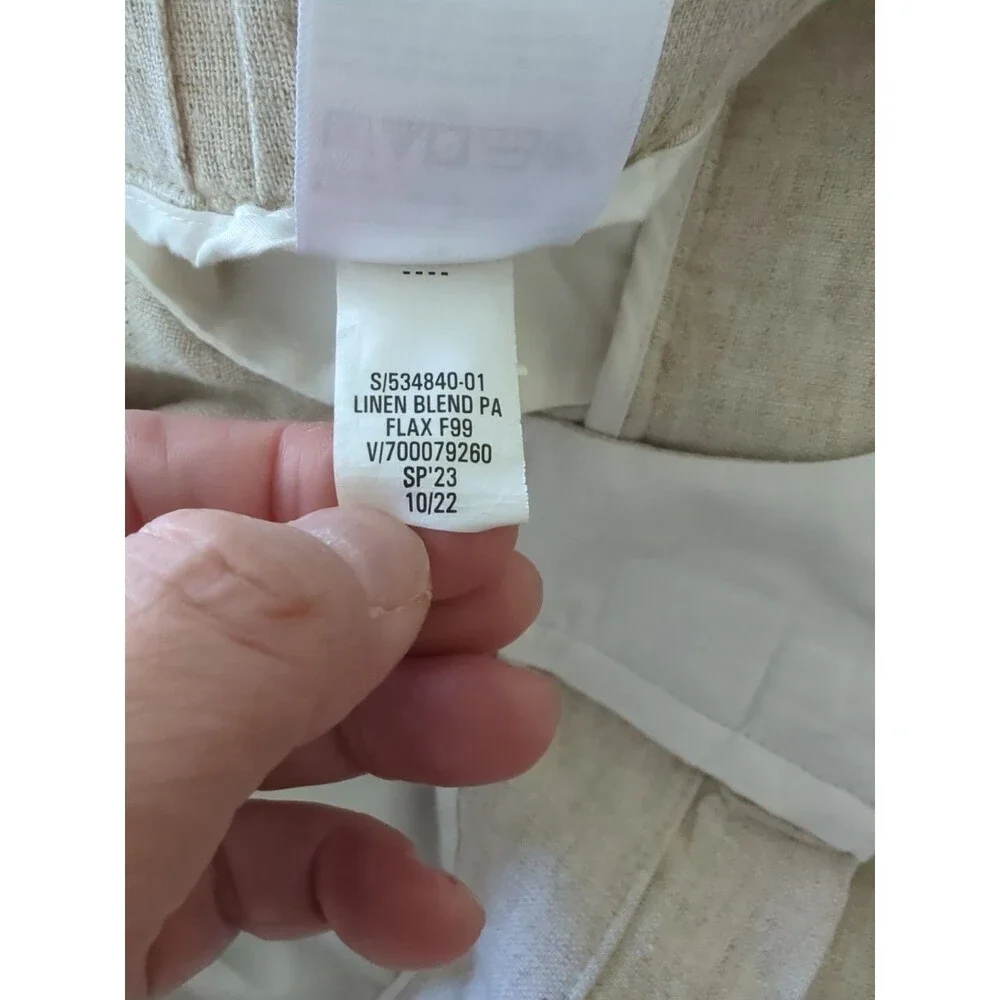 NWT Banana Republic Sz 12 Wide Leg Pleated Linen Blend Paperbag High Rise Pants
